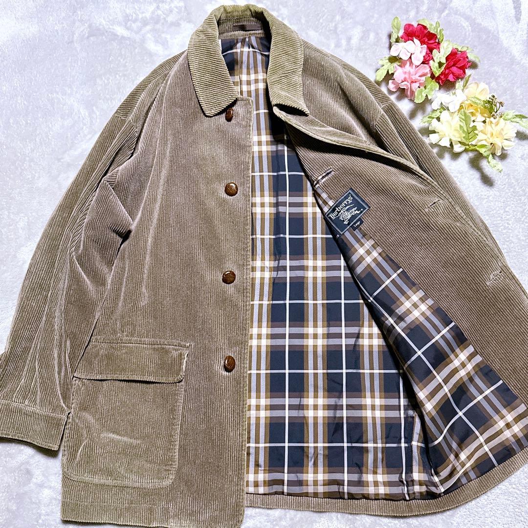 80s【極美品】バーバリーズ コーデュロイジャケット ノバチェック くるみボタン