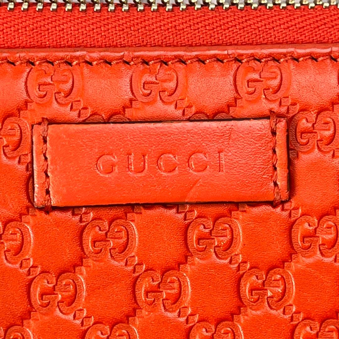 極美品✨GUCCI マイクロシマ　ラウンドファスナー　オレンジ　長財布