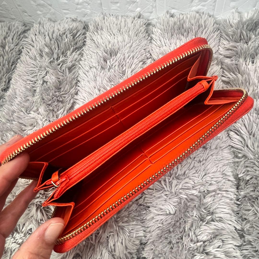 極美品✨GUCCI マイクロシマ　ラウンドファスナー　オレンジ　長財布
