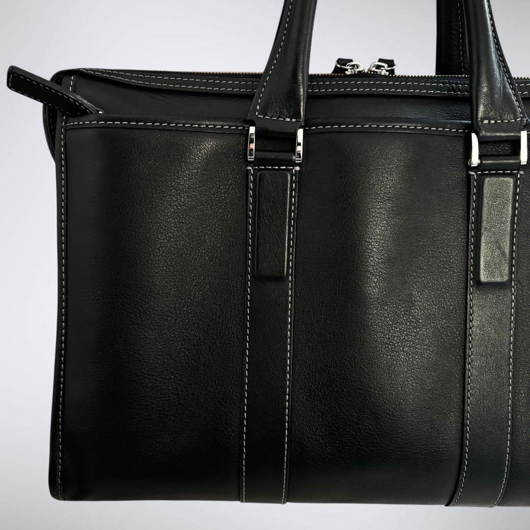 【美品・防水】土屋鞄 プロータ スクエアブリーフケース A4可 ブラック