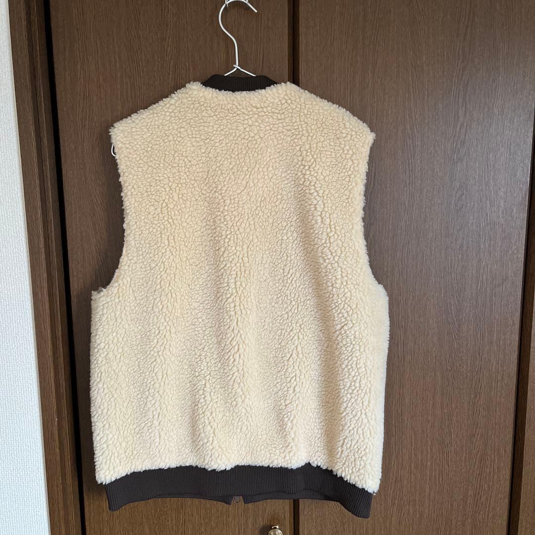 トップス ARMEN ZIP-UP FLEECE RIB COLLAR VEST