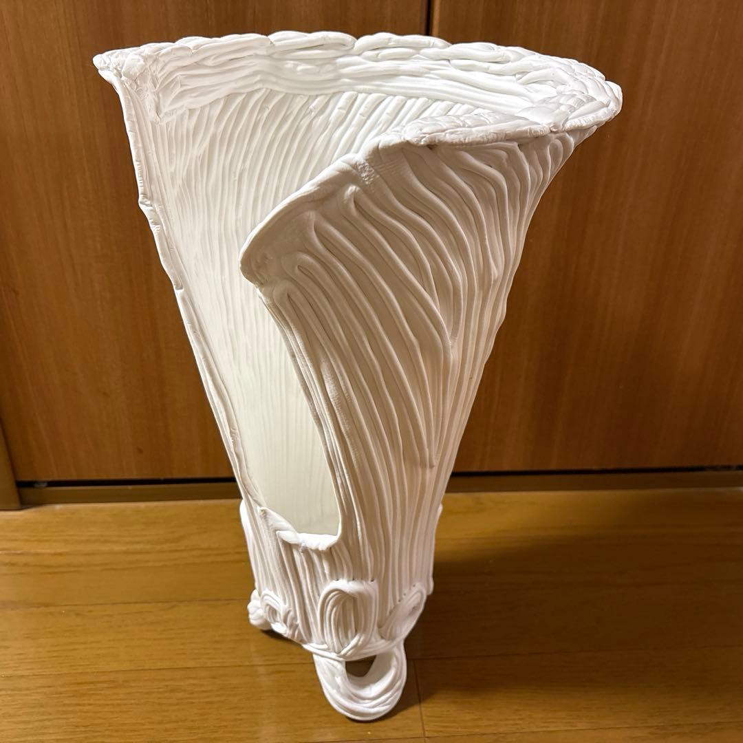 【新品未使用品】紲鉢(綱木紋) らせん美　Sスリット　ホワイト