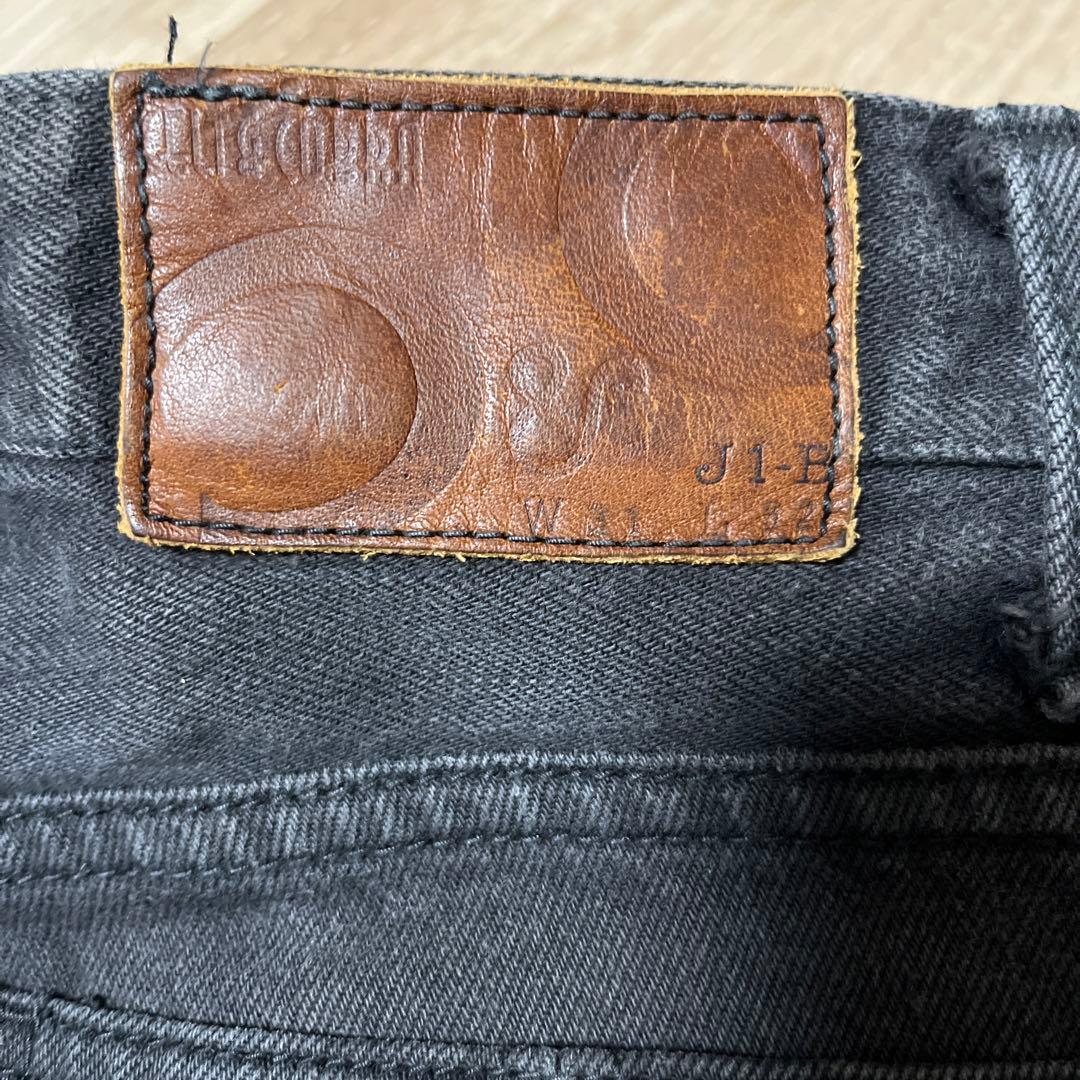 ケルト&コブラ J1-B W31L32 ブラック レザー デニムパンツ ジーンズ