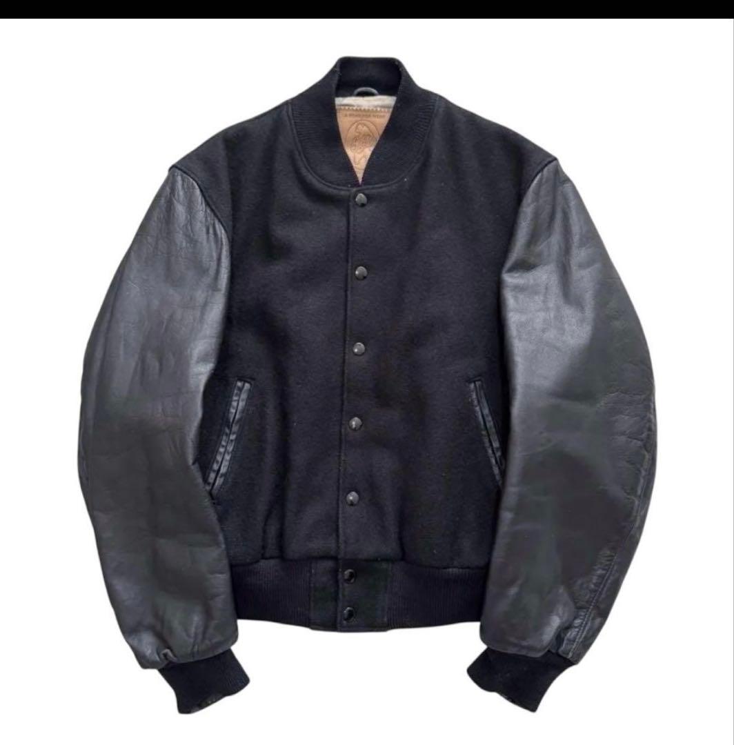 キヨP80s 70s golden bear レザースタジャン オ無地