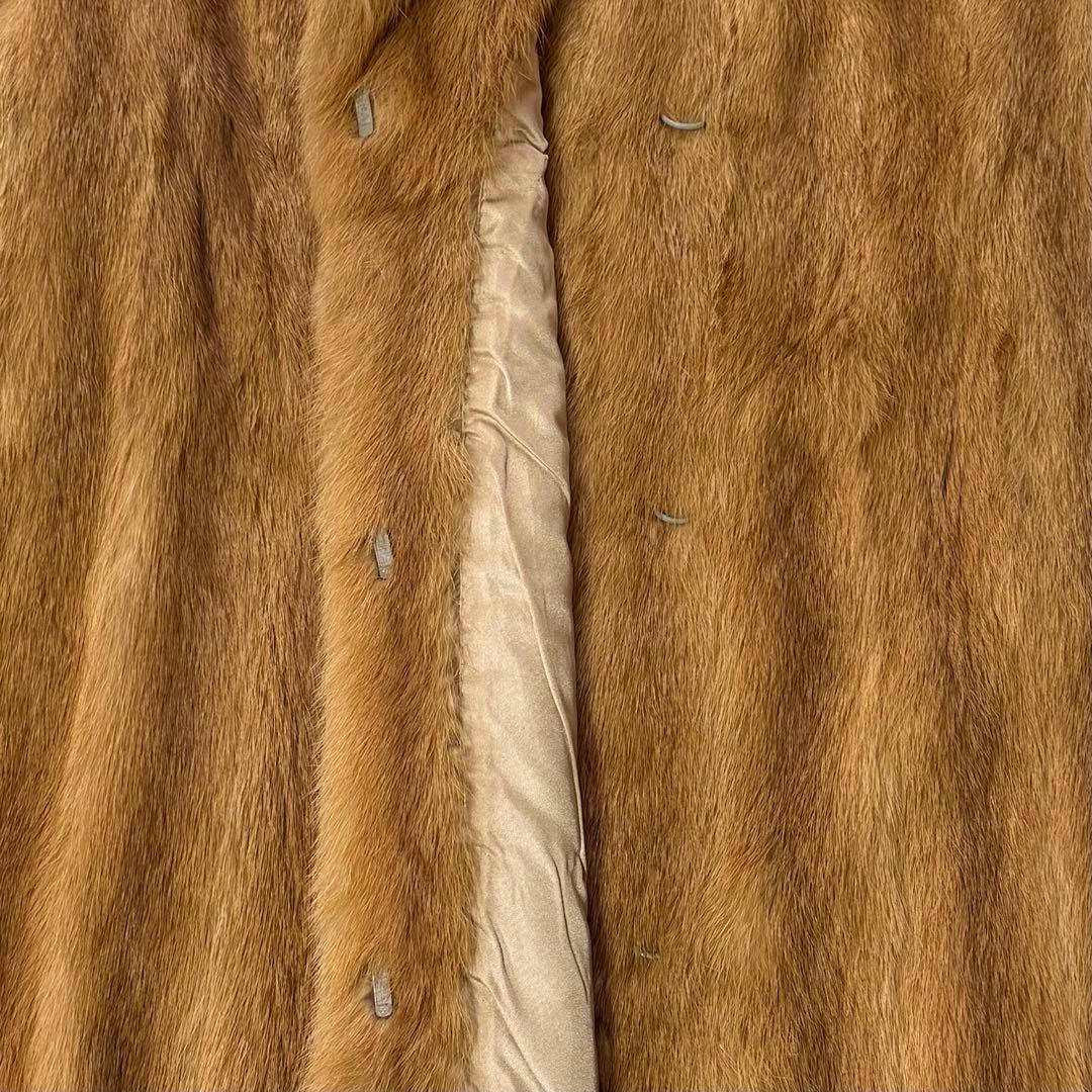 EMBA 毛皮コート ミンクファー ストライプ キャメル
