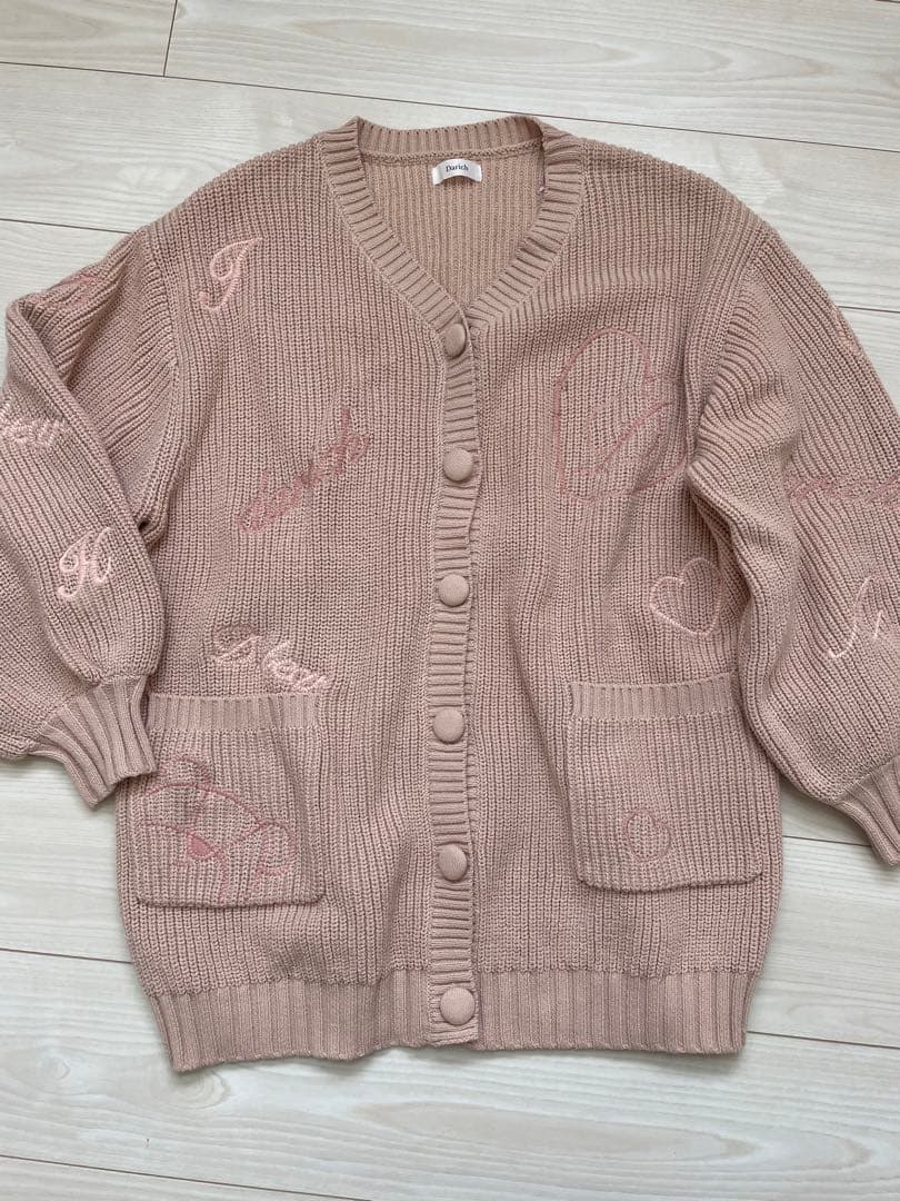 ダーリッチ Dベアエンブロイダリーニットカーディガン