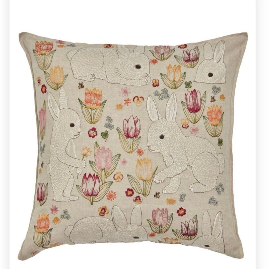 Coral & Tusk クッションカバー ウサギ 花 春 コーラルアンドタスク