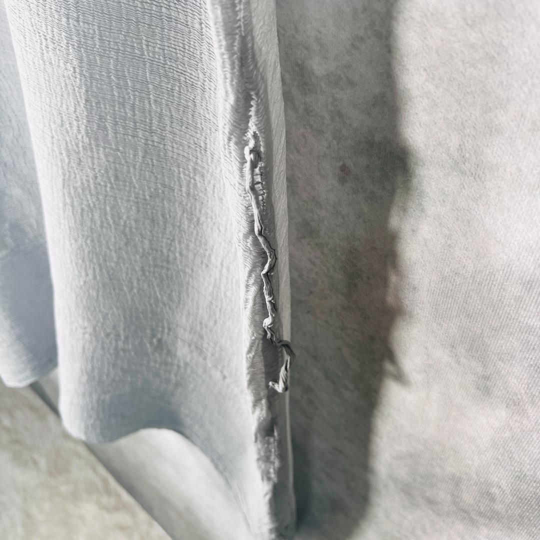 【美品★イッセイミヤケ】 変形プリーツチュニック グレー系 フリーサイズ me