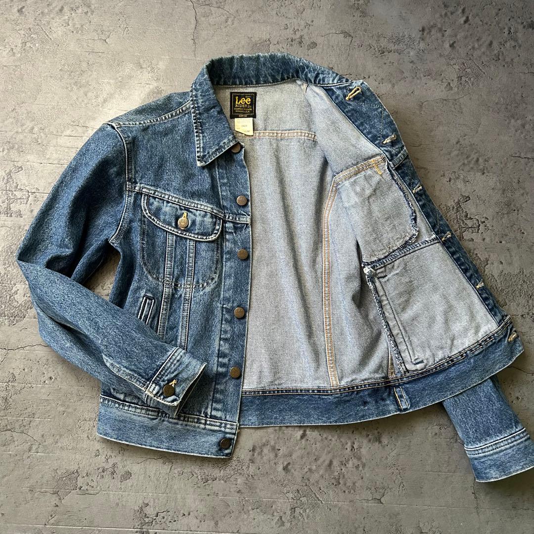 90s LeeRIDERSＪ0424黒タグ 日本製 復刻 デニムジャケット 希少