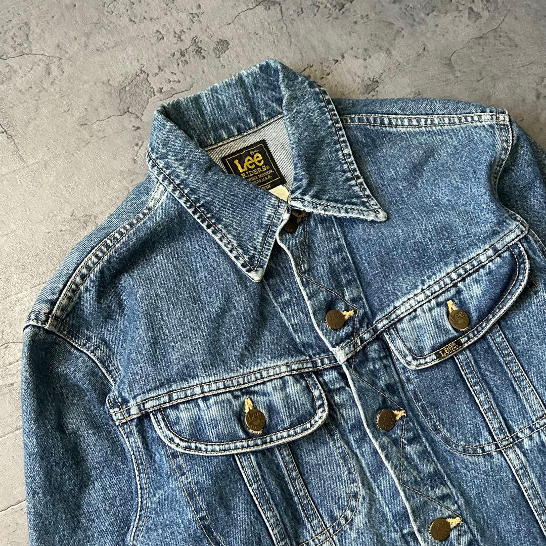 90s LeeRIDERSＪ0424黒タグ 日本製 復刻 デニムジャケット 希少