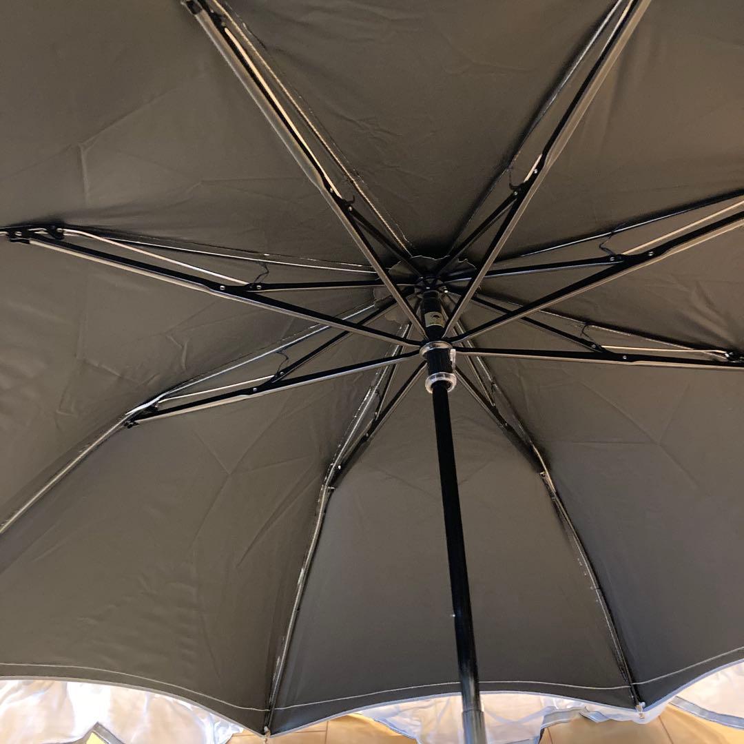 ビューランス　フリルたっぷり　サマーシールド日傘　ホワイト