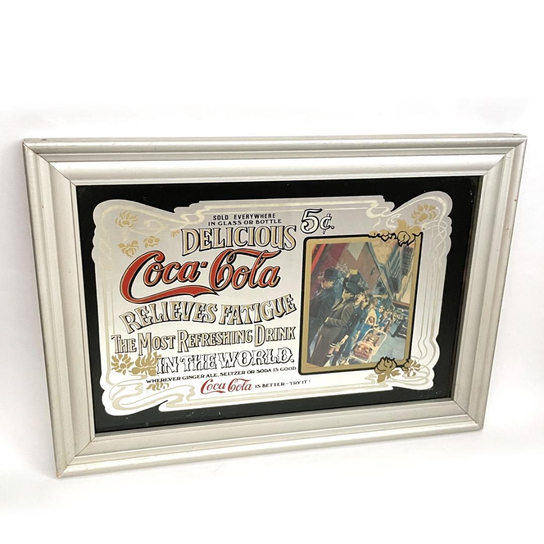 当時物！コカ コーラ ヴィンテージのパブミラー