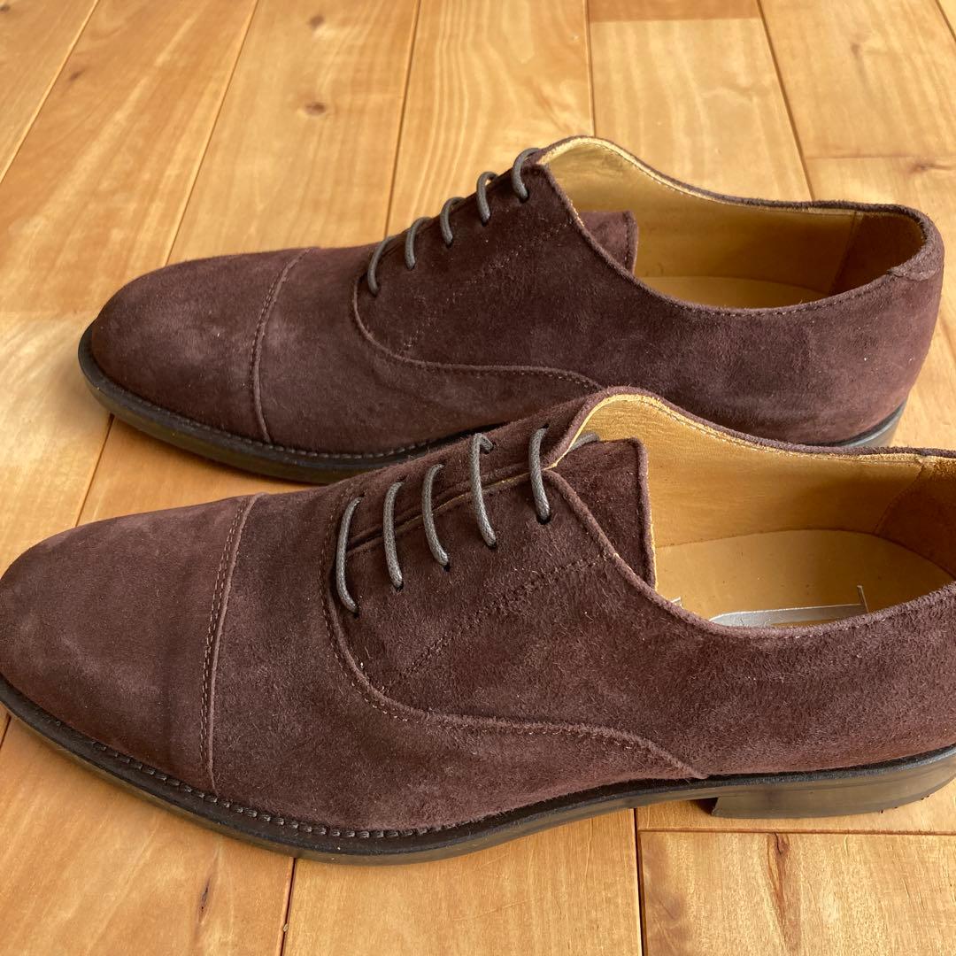 新品 イタリア製 スエード 革靴 メンズ 39 ブラウン カジュアル