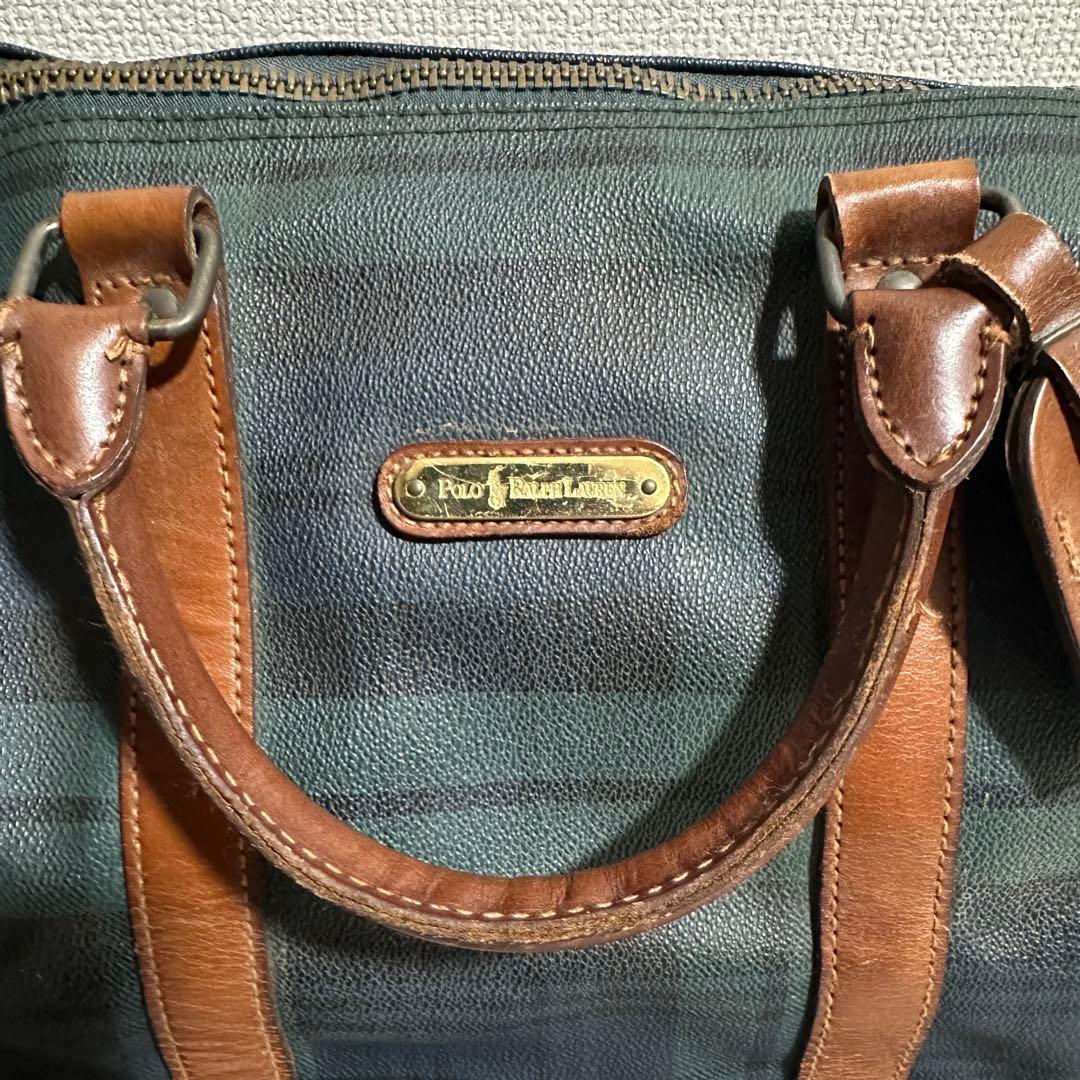 大容量 2way ショルダー✨ラルフローレン　ボストンバッグ　グリーン　チェック
