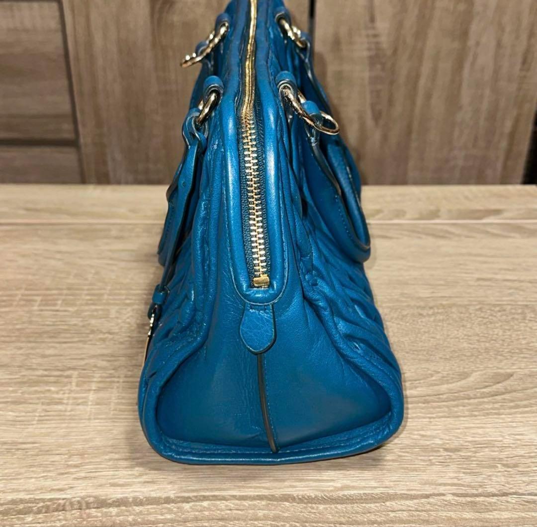 新品 【COACH ブルー グリーン エメラルド バッグ】