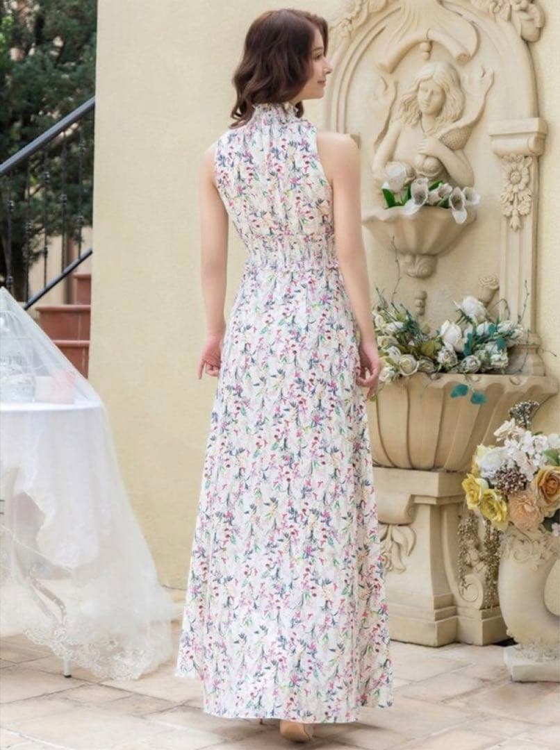 【めーぷる様】エルケイ　銀座クチュール　ローブドフルール　ロングドレス