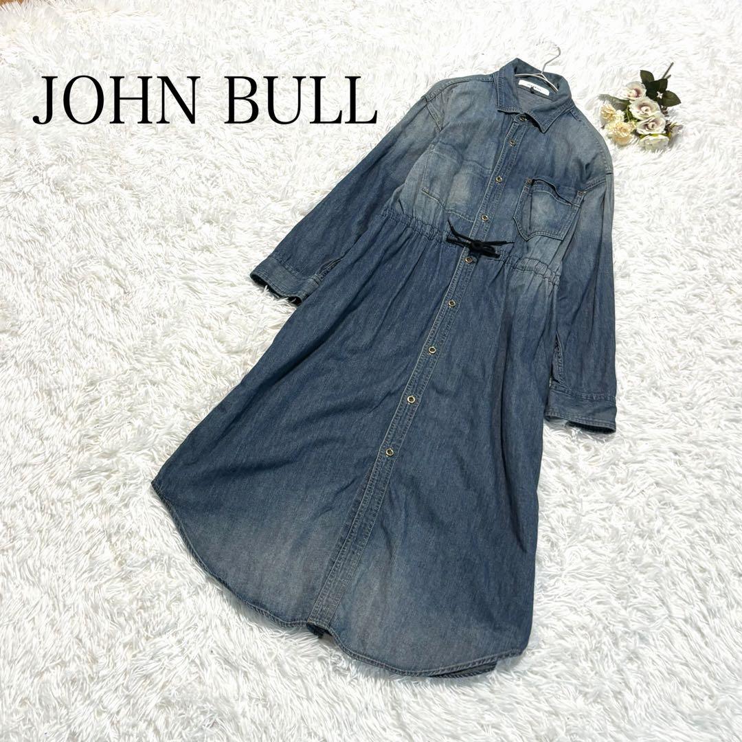 ジョンブル　アシンメトリーワークシャツドレス　デニムシャツワンピース　完売品