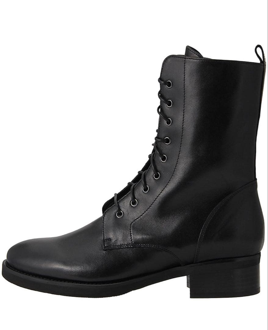 リクエストお値下中　ルカグロッシ レースアップブーツ 黒 36 サイドジッブ