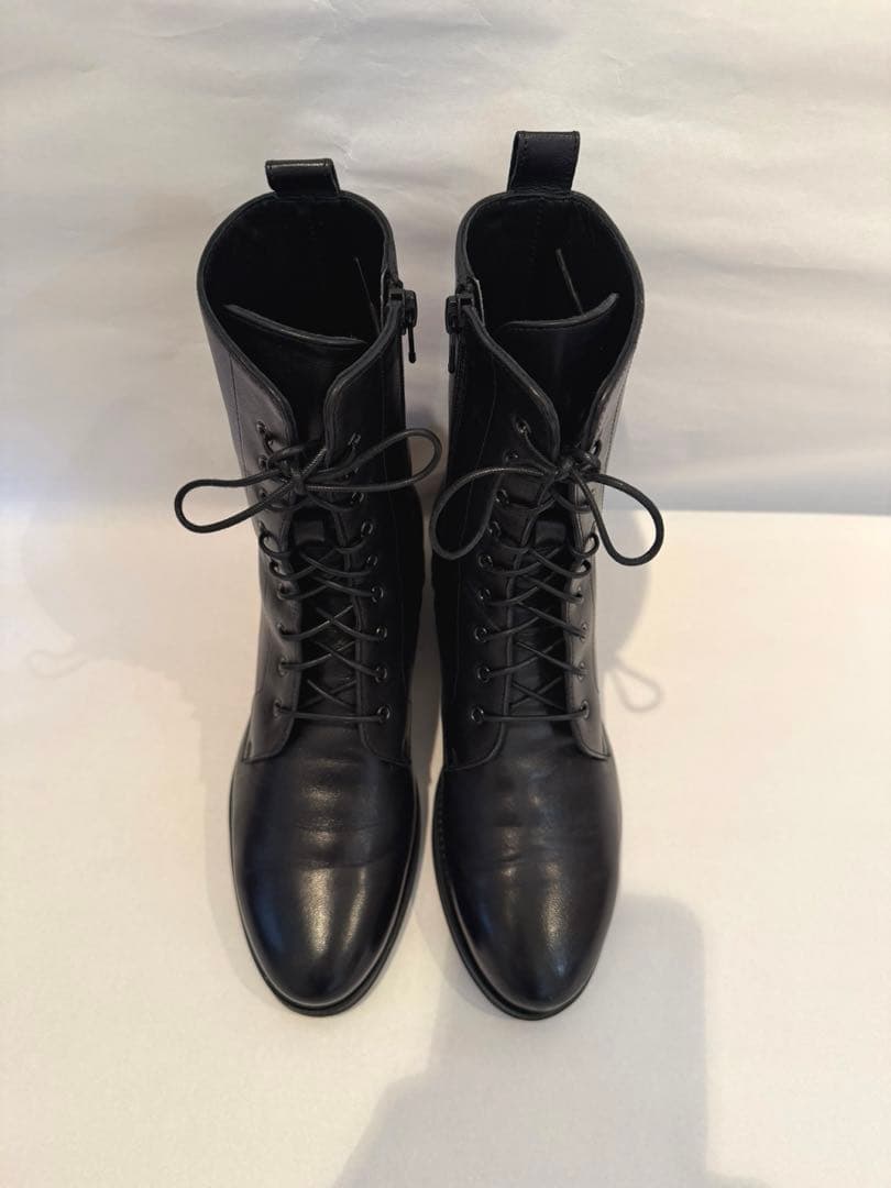 リクエストお値下中　ルカグロッシ レースアップブーツ 黒 36 サイドジッブ