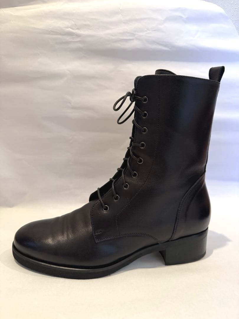 リクエストお値下中　ルカグロッシ レースアップブーツ 黒 36 サイドジッブ