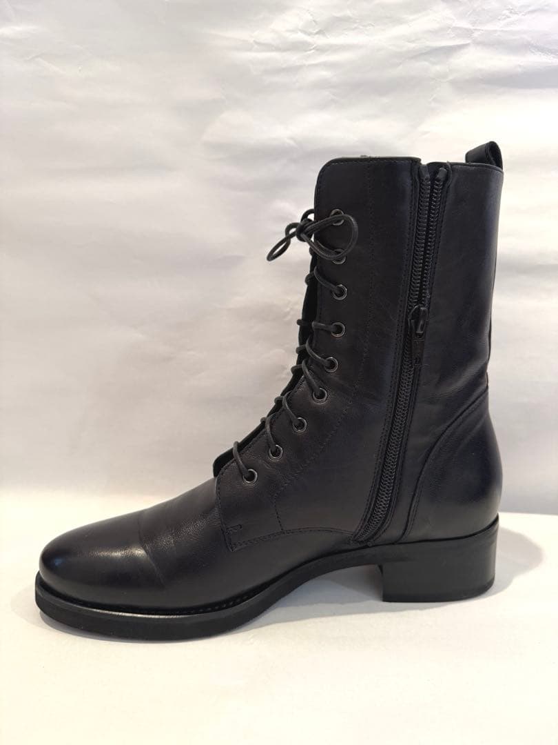 リクエストお値下中　ルカグロッシ レースアップブーツ 黒 36 サイドジッブ