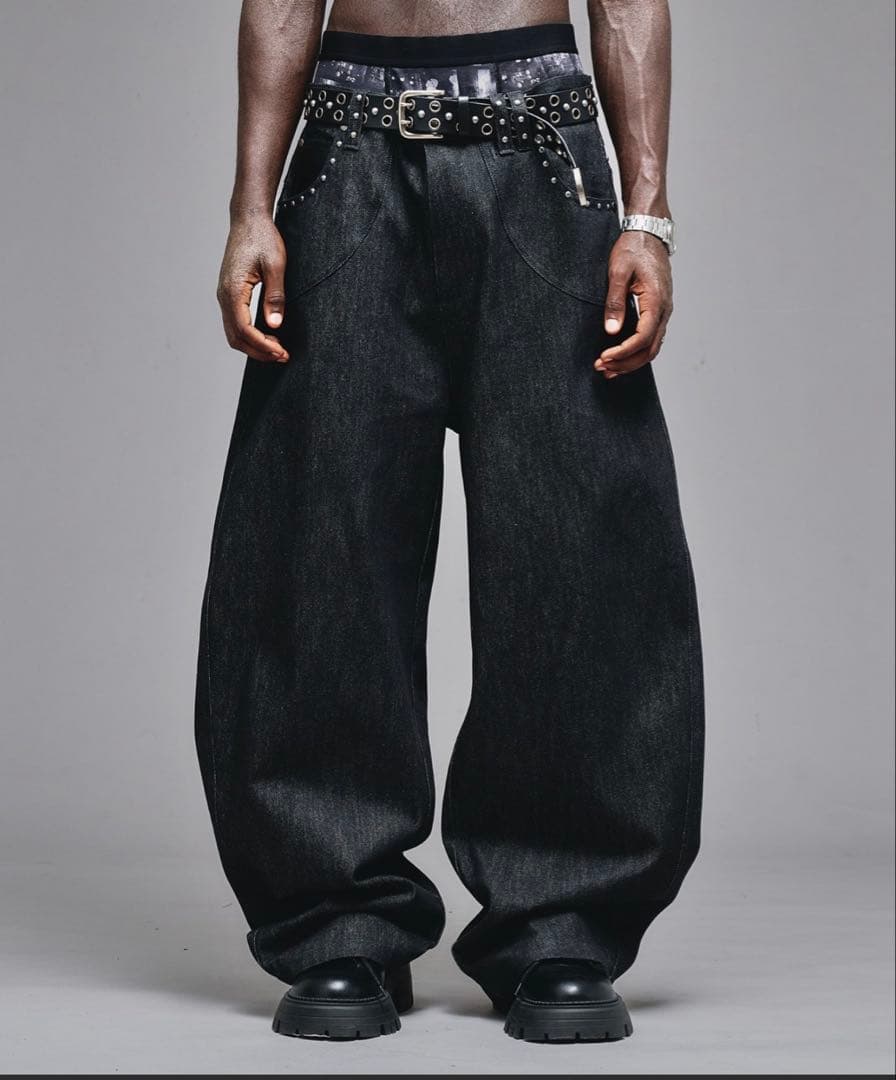 Ander Hunk リジットカーブデニム　ブラック　S