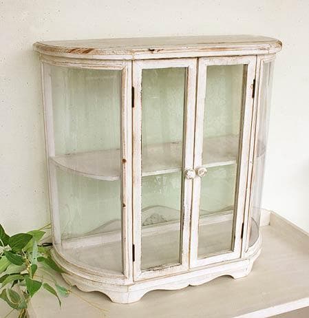 シャビー アールキャビネット コベントガーデン アンティーク 飾り棚 KK-15