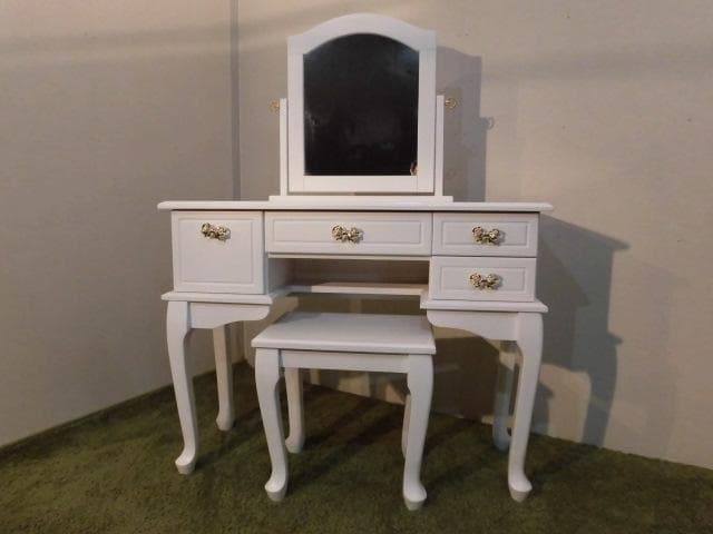 送料無料★ロココ調姫系アンティーク風猫足リボンドレッサーセット【フェミニン】