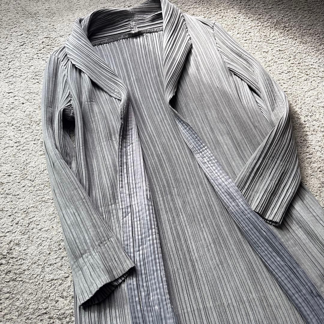 イッセイミヤケ プリーツプリーズ　ロングカーディガン