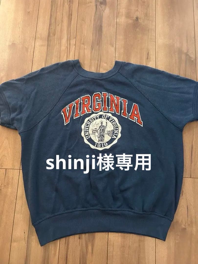 【 shinji】champion 70s バータグブルー　スウェットT