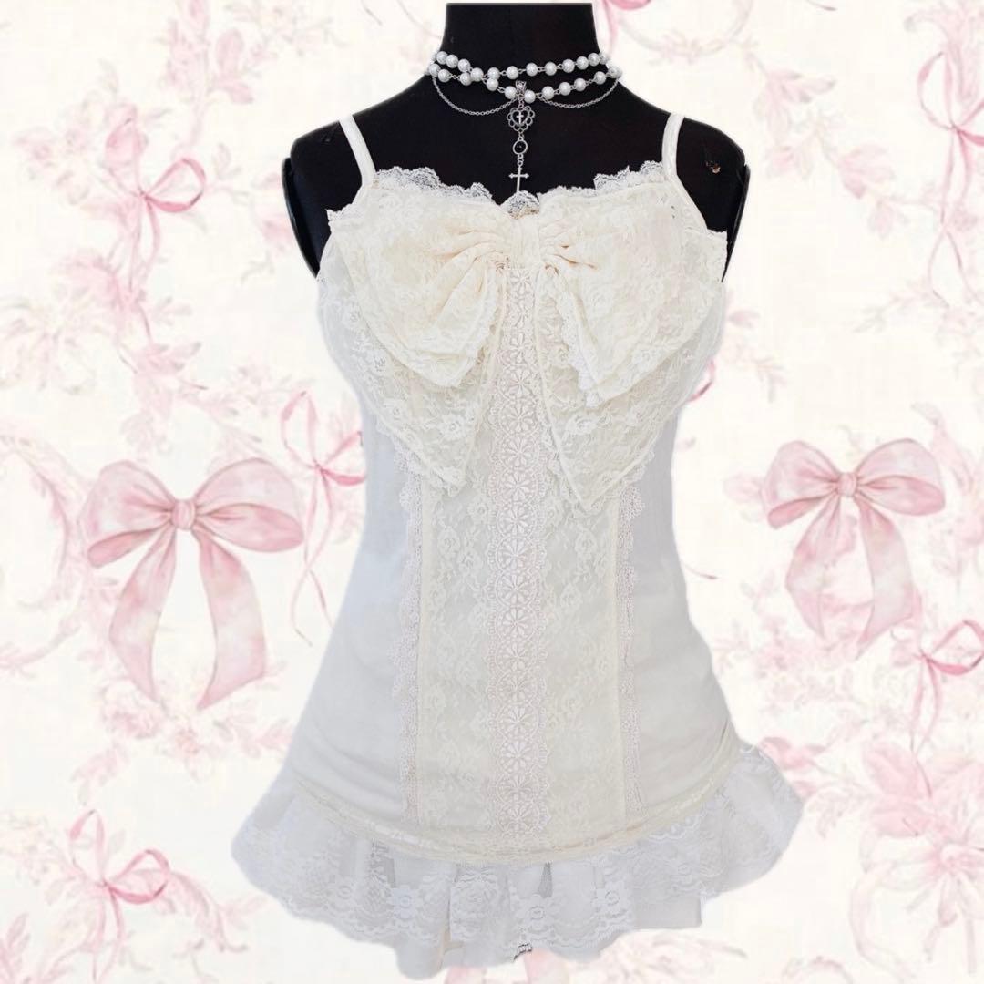 y2k axes femme ビッグリボン キャミ　ウィッシュコア　バレエコア