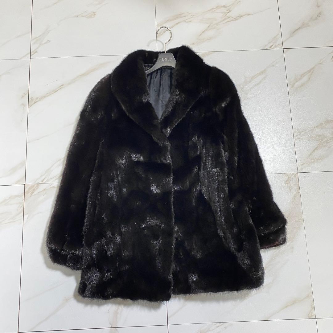 美品♡サガミンク 銀サガ 高級毛皮 ミンクコート 大きめ フリーサイズ ミドル丈