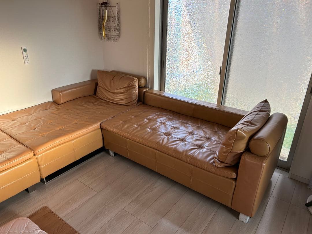 ARMONIAの本革コーナーソファ（美品、値下げ交 涉可）