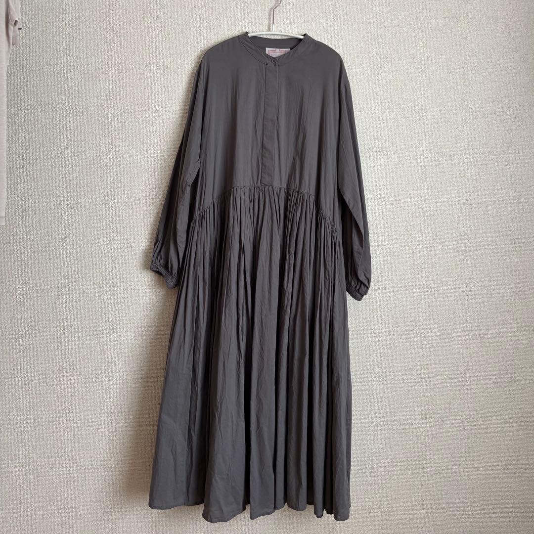BEARDSLEY　ビアズリー　ギャザーワンピース　チャコールグレー　0