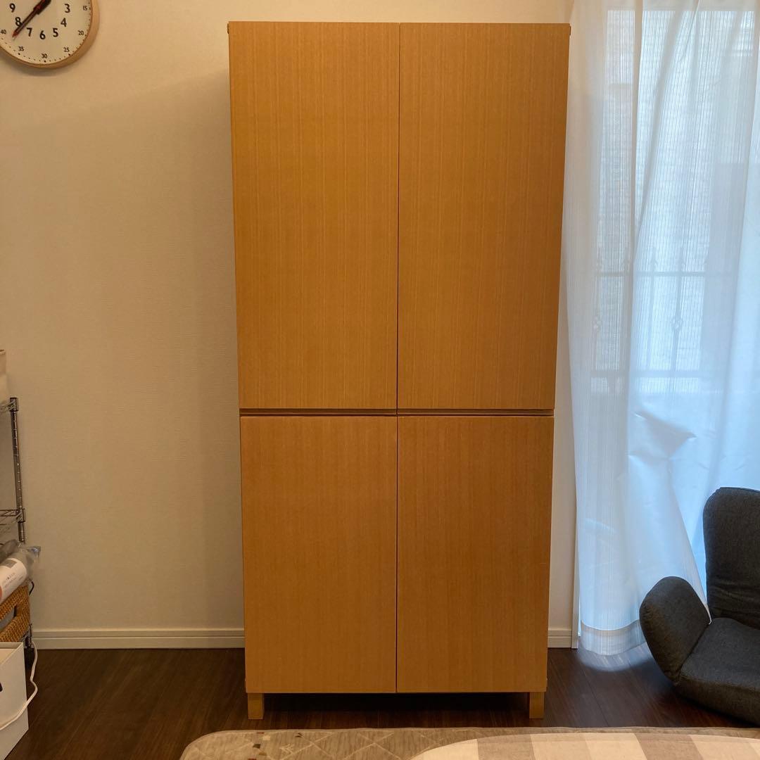 無印良品　ナチュラル木製収納キャビネット 4棚付き