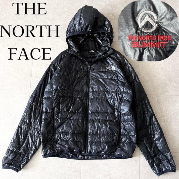 美品✨️ノースフェイス ライトヒートフーディー ダウン M ネイビー サミット