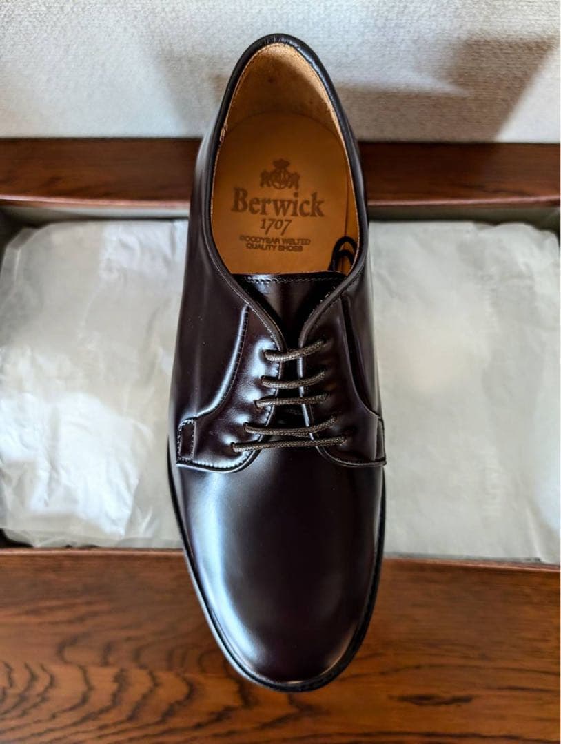 【新品・未着用】Berwick 1707 プレーントゥ　ダークブラウン
