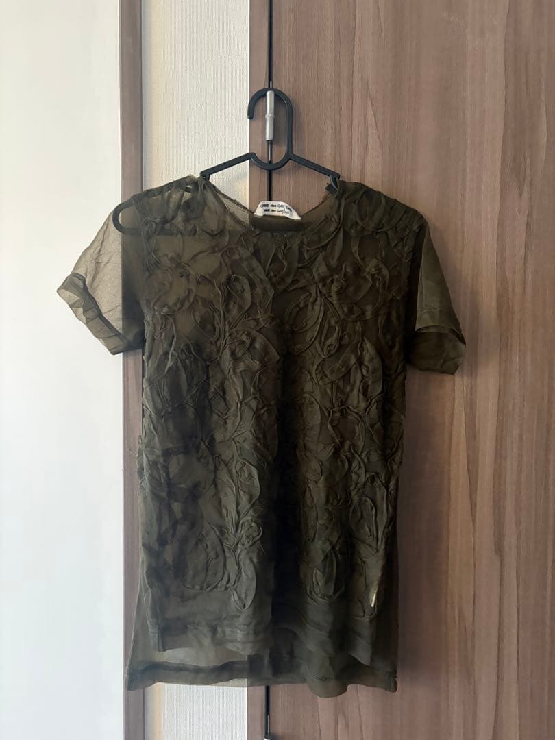 COMME des GARÇONS シアー チュール トップス XS カーキ