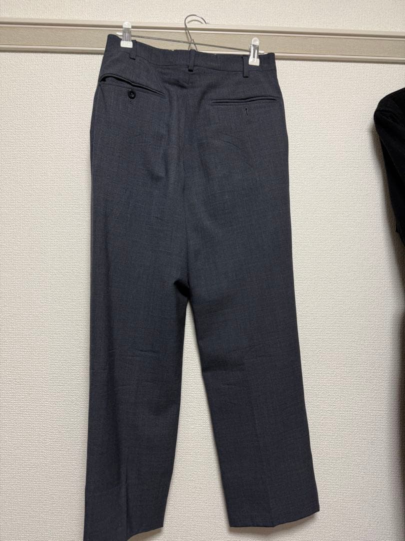 HERMES グレー スラックス 毛100%