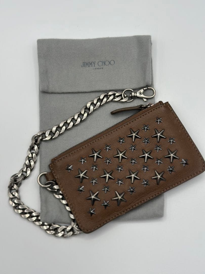 歩*鳥様 JIMMY CHOO ジミーチュウ スタースタッズ チェーン ケ