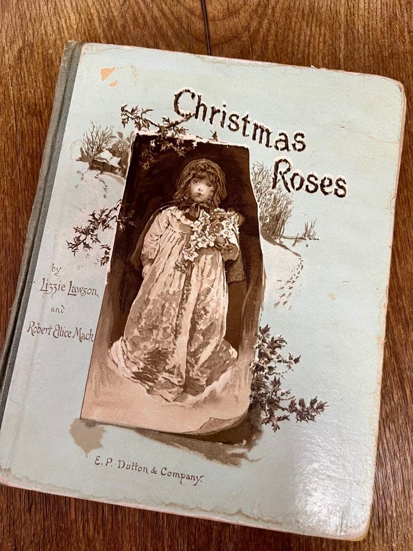 クリスマス　洋書　アンティーク　稀少　古書　絵本　少女　リトグラフ