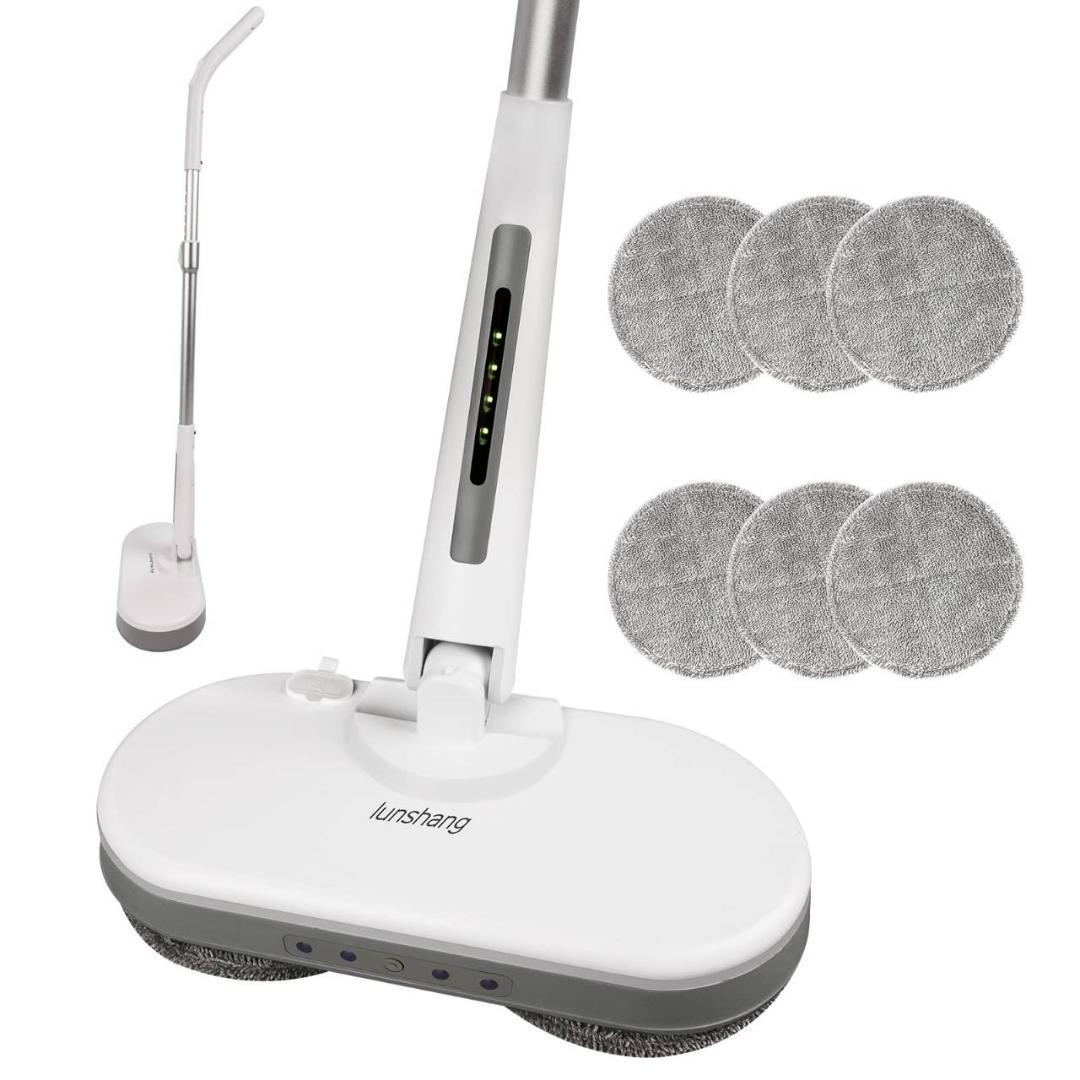 スプレーと回転機能を備えたコードレス電動モップ 長さ調節可 乾湿両用