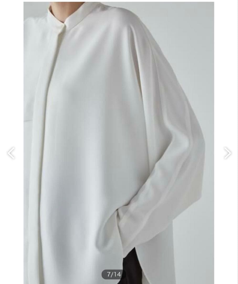 美品　アドーア　スフレジョーゼットブラウス　ホワイト　38 シャツ