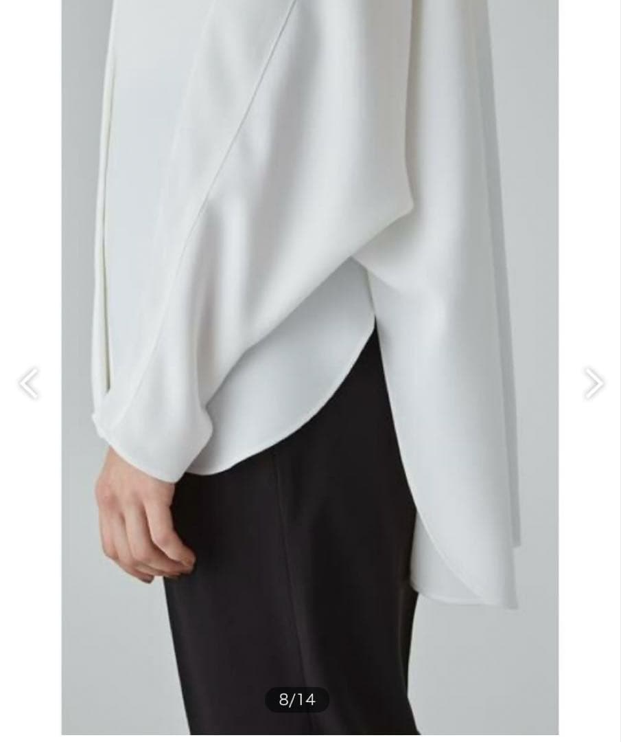 美品　アドーア　スフレジョーゼットブラウス　ホワイト　38 シャツ