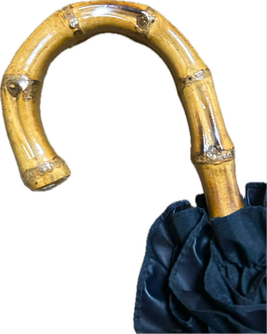 サンバリア100 日傘 フリル ブラック S 長傘　手元竹　激レア