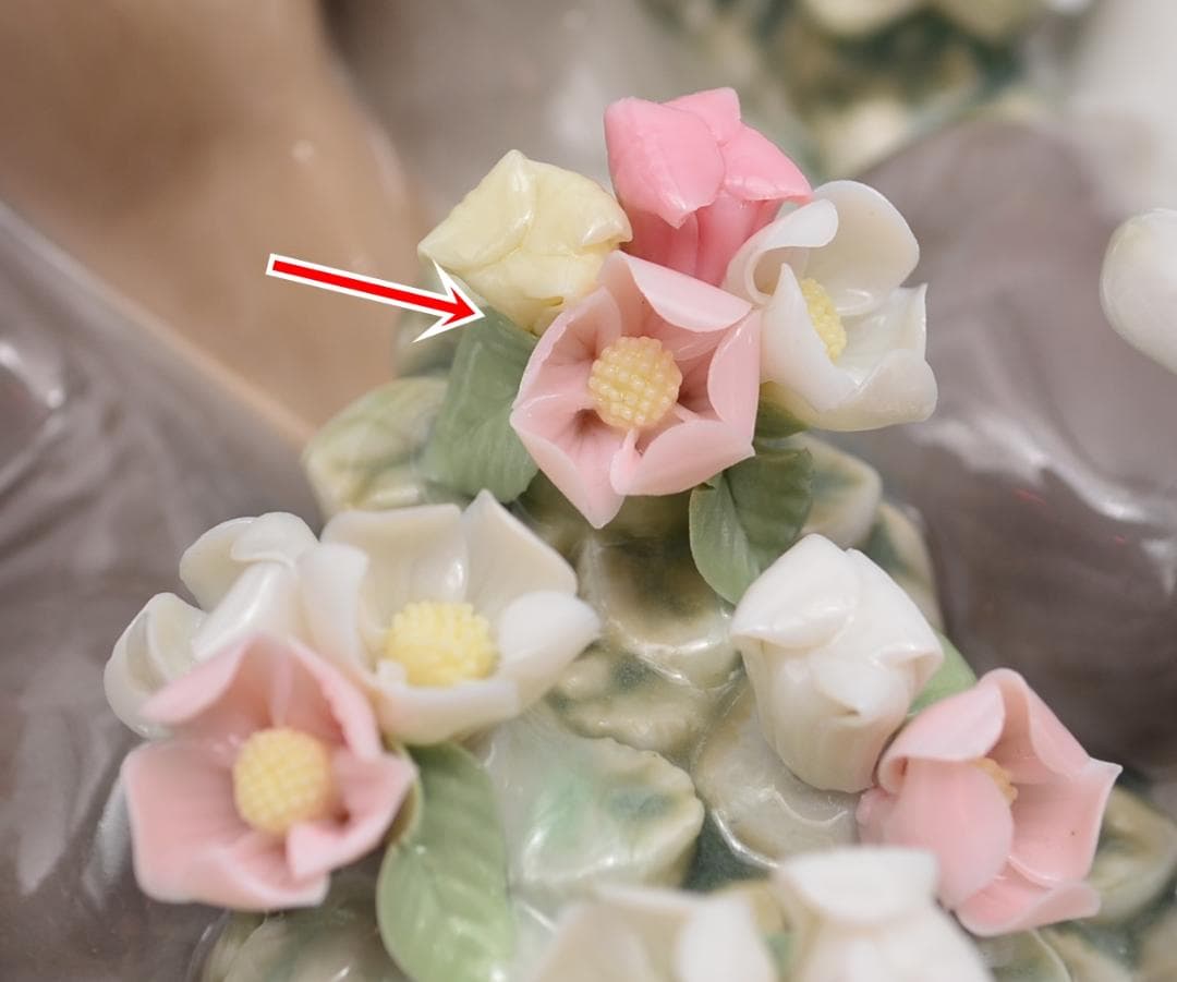 かごの中の3匹の仔猫　＃1444　★リヤドロ　スペイン　光沢仕上げ　ヴィンテージ