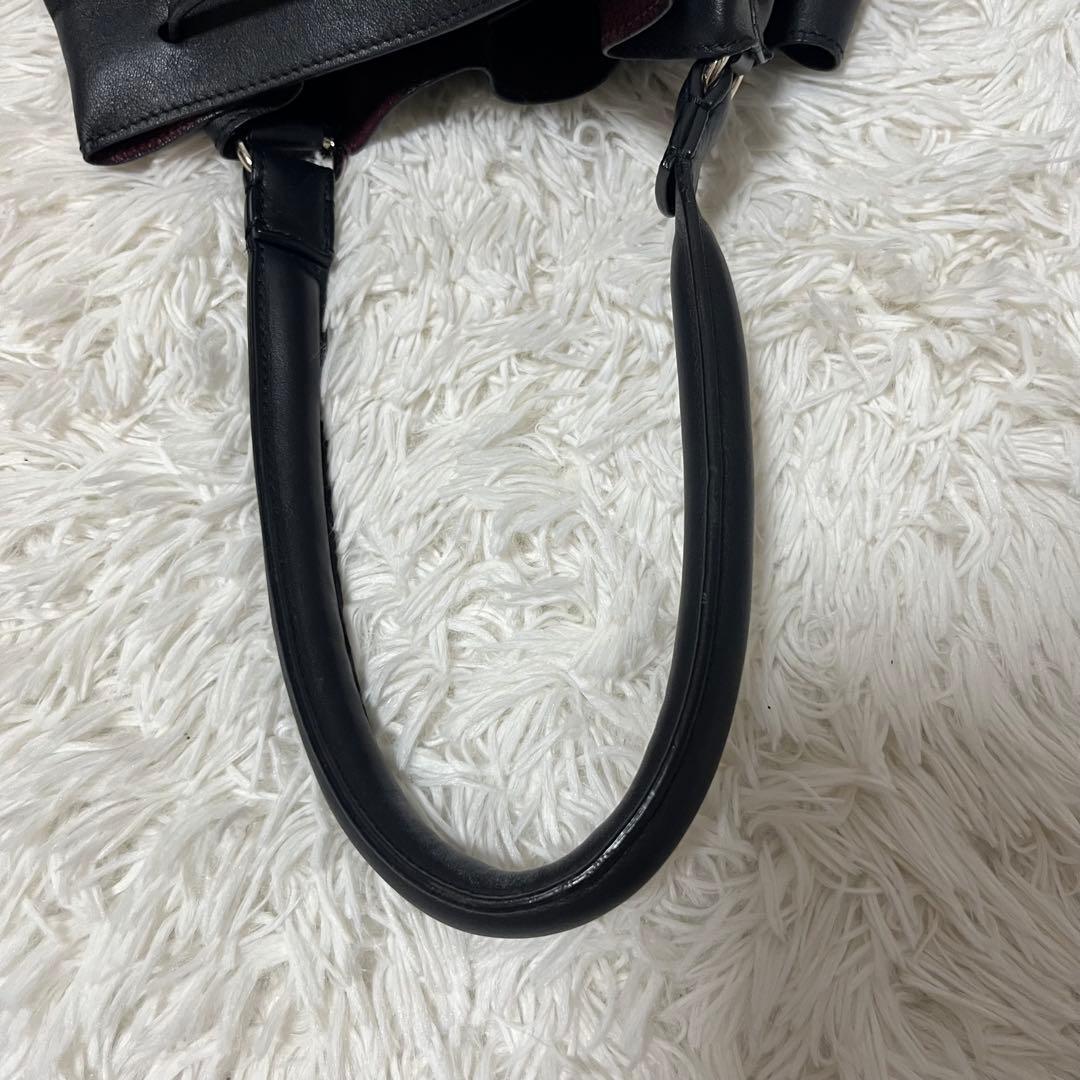 【定価15万円】アニヤハインドマーチ 巾着バッグ ブラック レザー