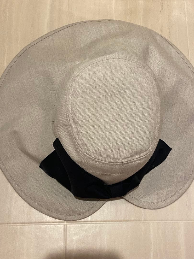 サンバリア100 ナチュラル リボンハット 完全遮光 UVカット バックリボン