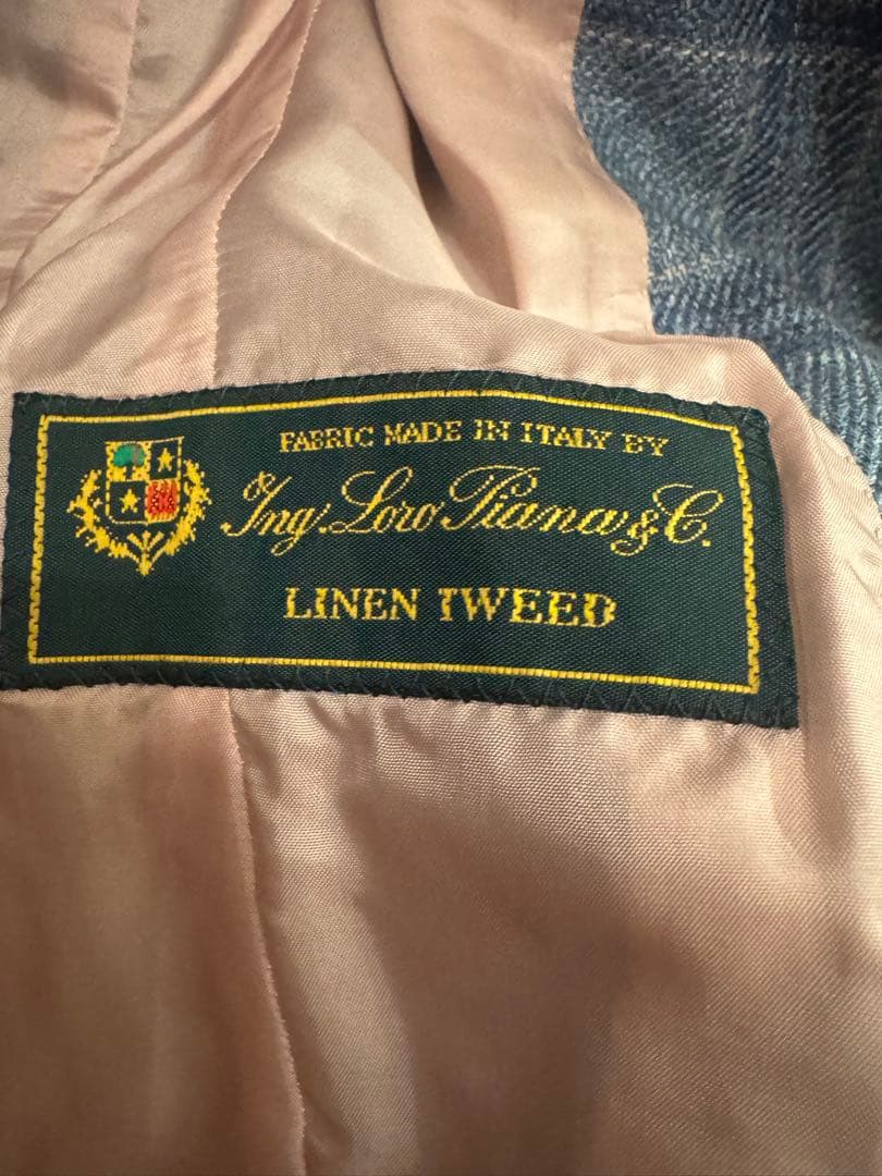 水色 チェック柄 テーラード　スーツ