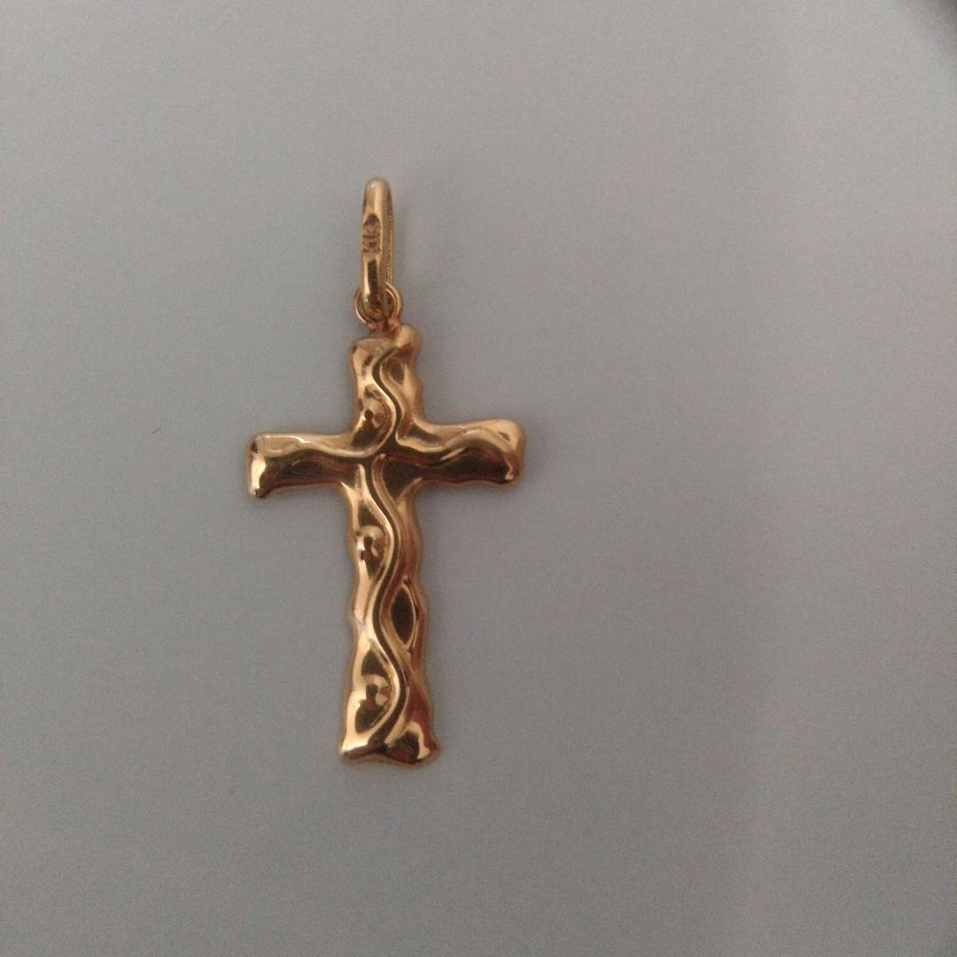 K18 十字架　クロスネックレス チャー厶